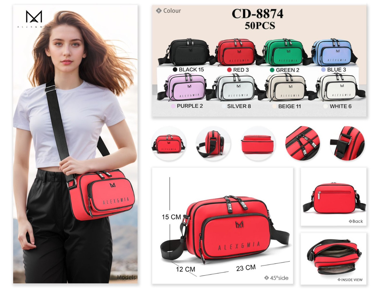 Жіноча стильна сумочка Alex&Mia (гуртом/роздріб)