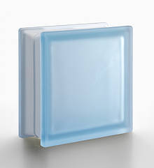 Склоблок Aquamarine Q19 Т сатин голубий 190х190х80 мм