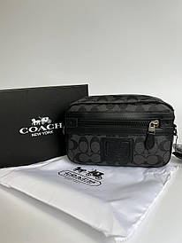 Чоловіча шкіряна сумка Coach сірого кольору