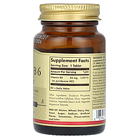 Vitamin B6 25 мг Solgar 100 таблеток, фото 2