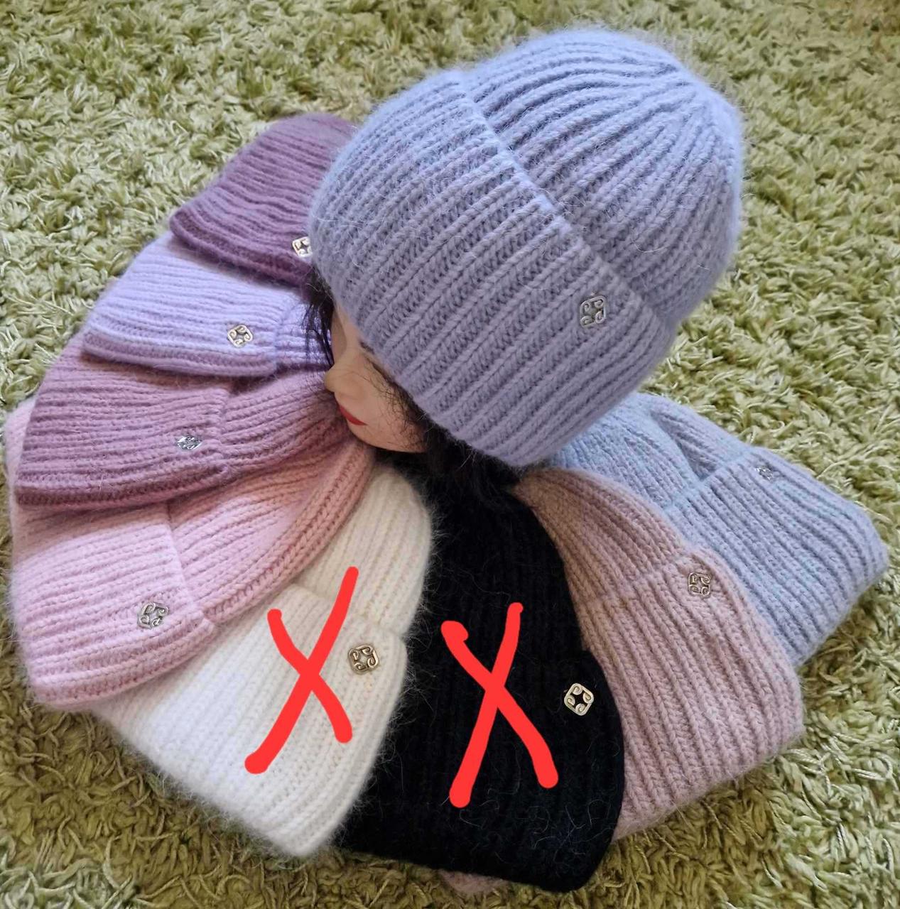 Оптом Шапка обемная АНГОРА женская, фліс, разние цвета, ТИНА  shapki-odezda.com.ua