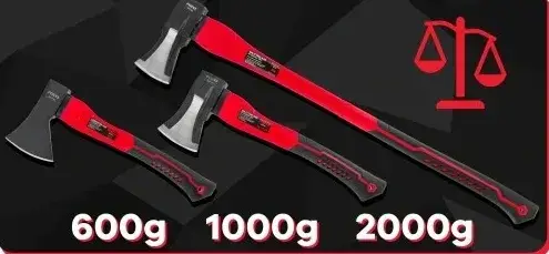 Набір сокир RED Technik 3в1, столярна, мала та велика колун-сокира, універсальний комплект, фото 2