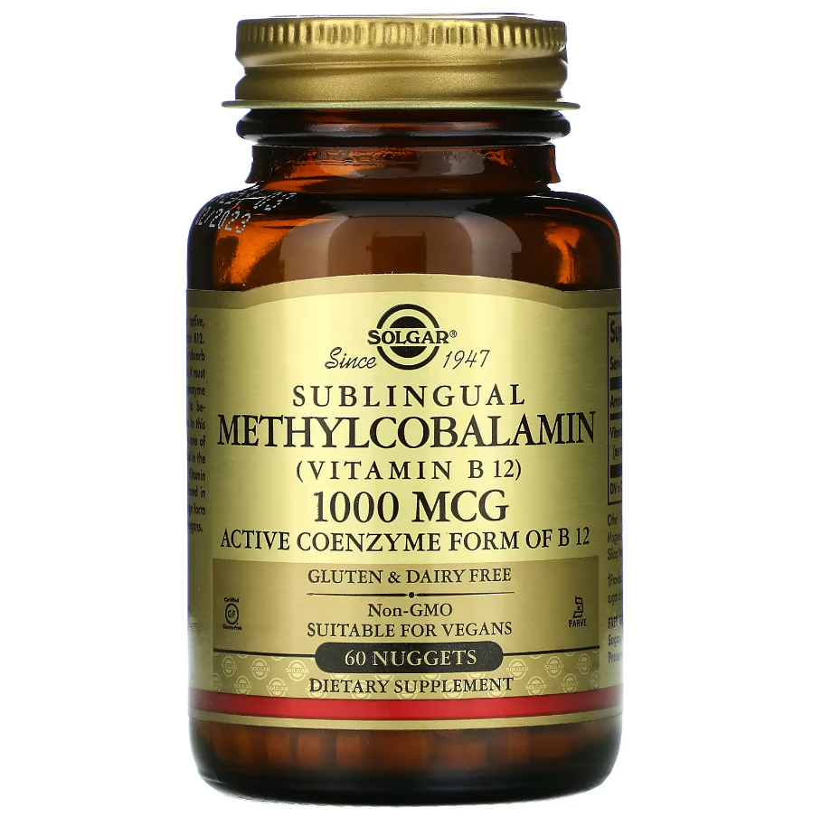 Vitamin B12 Sublingual Methylcobalamin 1000 мкг Solgar 60 таблеток
