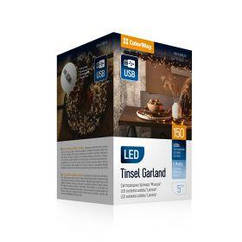 Світлодіодна гірлянда ColorWay (CW-G-150L5U) 150 LED, 5 м, 8 функцій, теплий колір USB