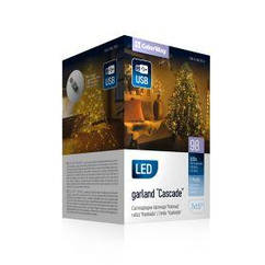 Світлодіодна гірлянда ColorWay (CW-G-98L71CU) 98 LED, 7x1.5 м, 8 функцій, теплий колір USB