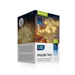Світлодіодна гірлянда ColorWay (CW-G-50L5NB) 50 LED, 5 м, 8 функцій, теплий колір 3AA