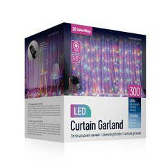 Світлодіодна гірлянда ColorWay (CW-GW-300L33VMC) штора 300 LED, 3 м, різнобарвна, 220V