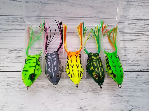 Силіконова Приманка D-Frog 5,5 см Жаба 5шт набір в коробці, фото 1