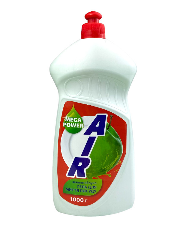 Гель для миття посуду "AIR" зелене яблуко 1000г (4820210440887)
