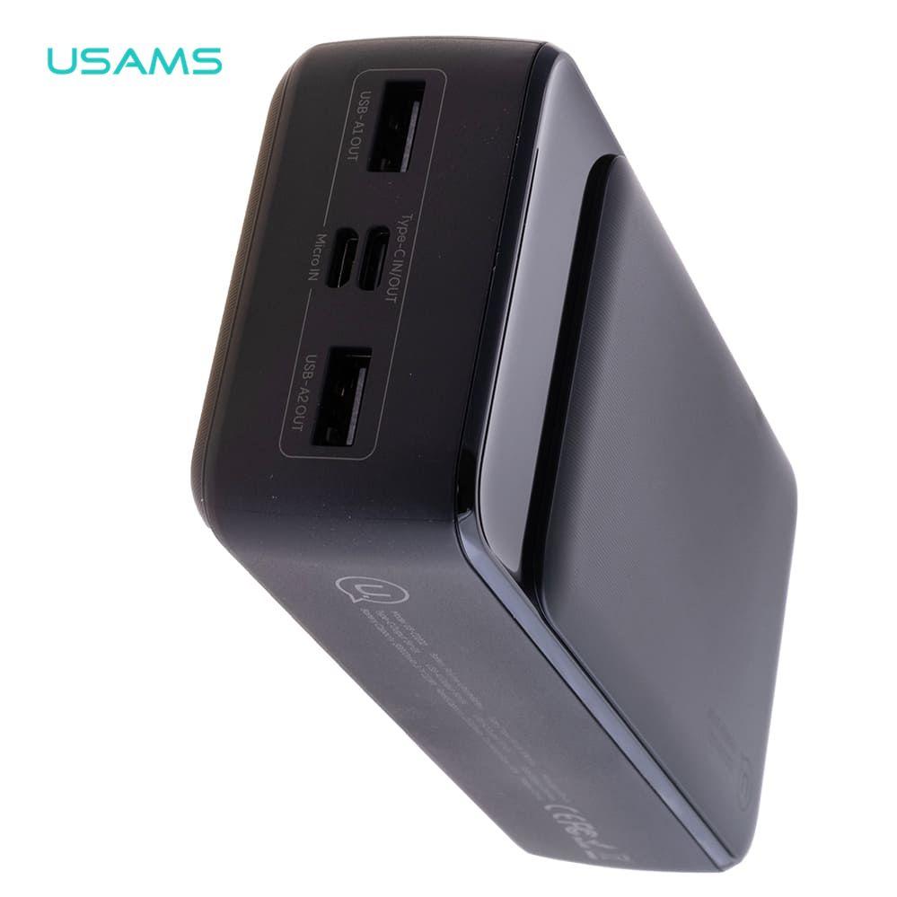 Павербанк Usams US-CD202 30000mAh 3 Ports Display black зовнішній акумулятор