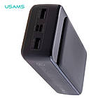 Павербанк Usams US-CD202 30000mAh 3 Ports Display black зовнішній акумулятор
