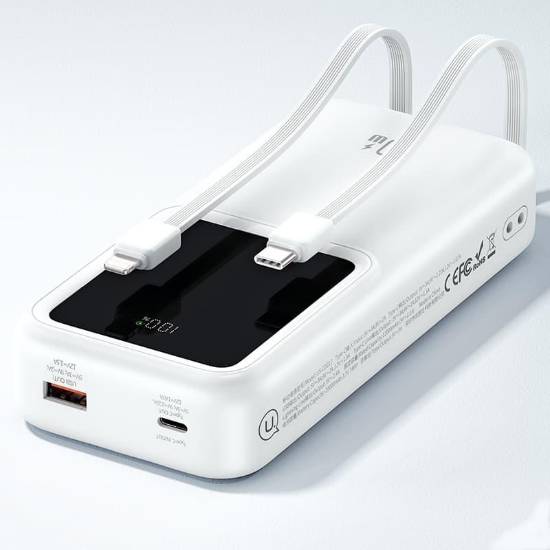 Павербанк Usams US-CD213 30000mAh PD20W+QC3.0 Display White зовнішній акумулятор