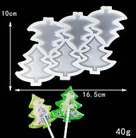 Форма силіконова для льодяників Ялинки із 6 шт
