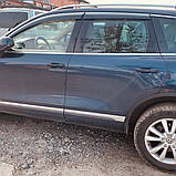Вітровики VW Touareg 2010-2018 з хром вставкою (нерж.), фото 3