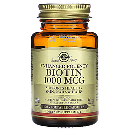 Enhanced Potency Biotin Solgar 1000 мкг 100 капсул