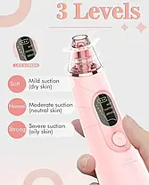 Вакуумний прилад для видалення чорних цяток Blackhead Remover With LED Screen XPRE111 3 рівні всмоктування, фото 3