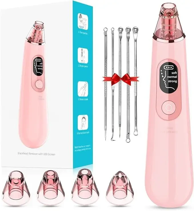 Вакуумний прилад для видалення чорних цяток Blackhead Remover With LED Screen XPRE111 3 рівні всмоктування