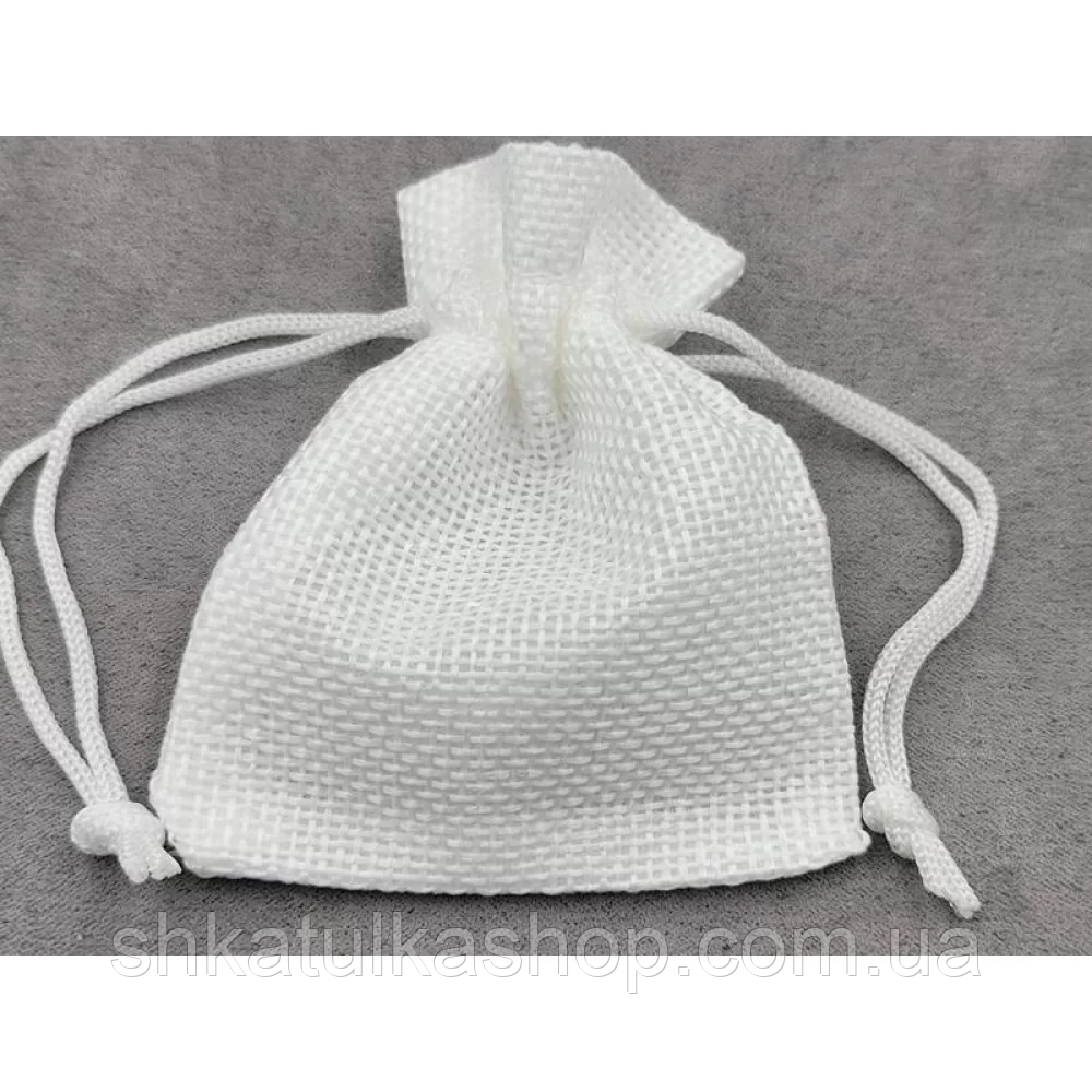 Мішки 7*9см, 50 шт, мішковина, колір білий, фото 1