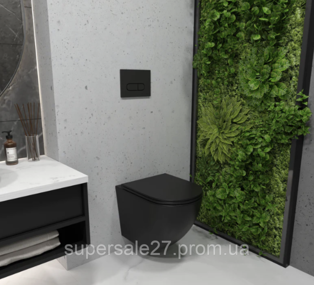 Унитаз подвесной KOLLER POOL Round RN-0520-RQ-MB с сиденьем Soft Close дюропласт (смыв Торнадо),, фото 1