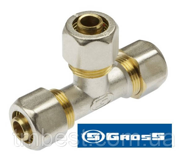 Трійник 20*16*16 металопластиковий розбірний редукційний