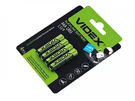 Батарейка лужна Videx LR03/AAA 4шт в упаковці