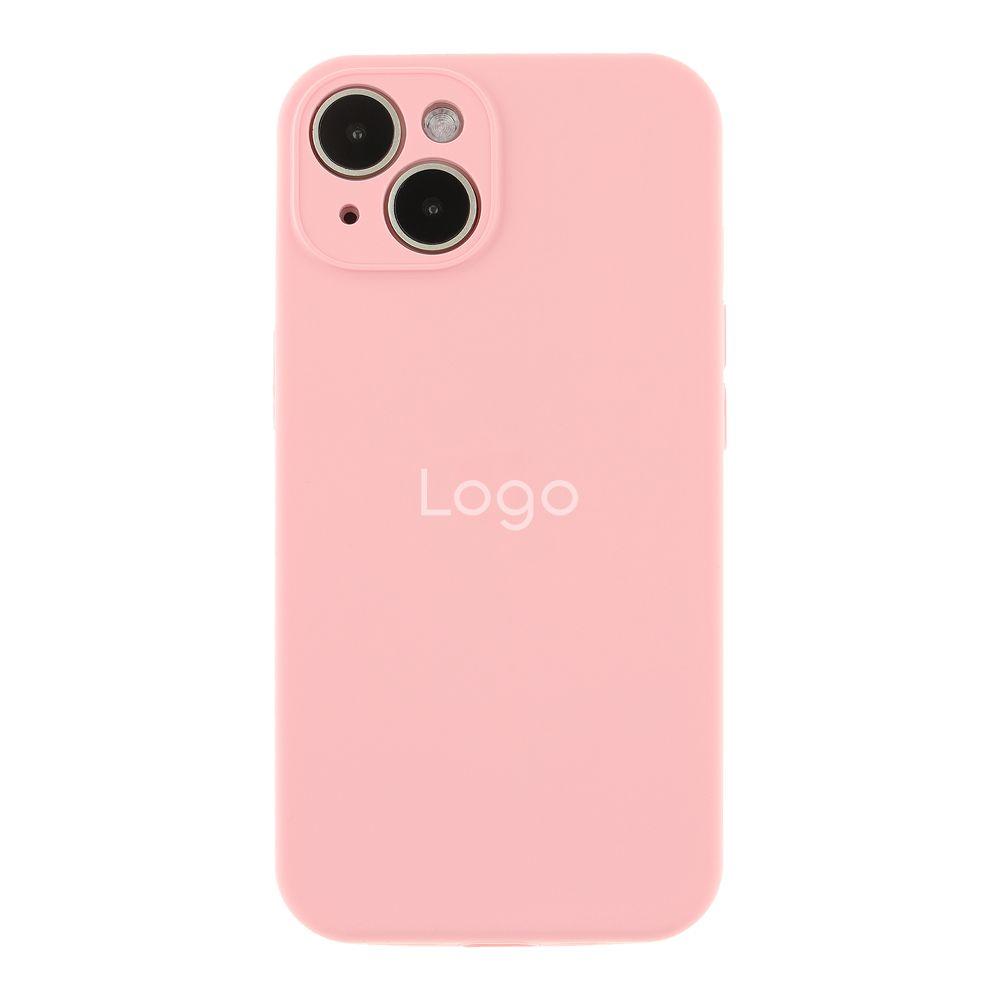 Чохол Silicone Case Full Size with Frame для iPhone 14 Колір 06.Light Pink, фото 1