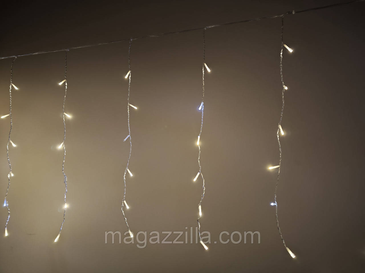 Гірлянда "Бахрома" 4м x 0,6м, 120 LED, теплий колір із мерехтінням холодних світлодіодів