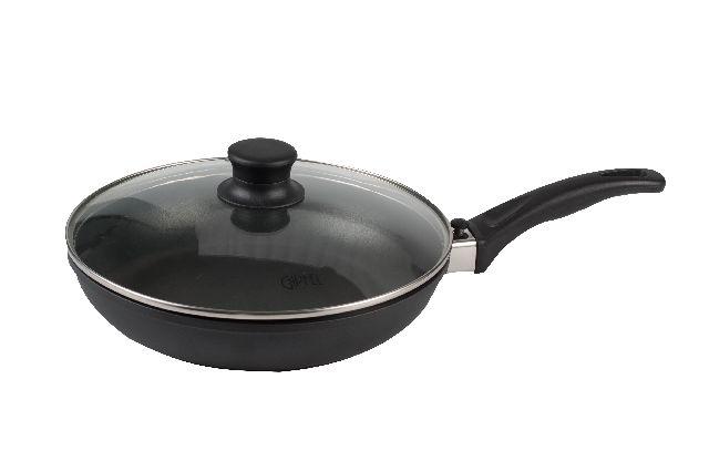 GIPFEL Сковорода зі скляною кришкою 20х4.3 см (літ алюм) ручка бакеліт, індукційне дно 0546 GIPFEL, фото 1
