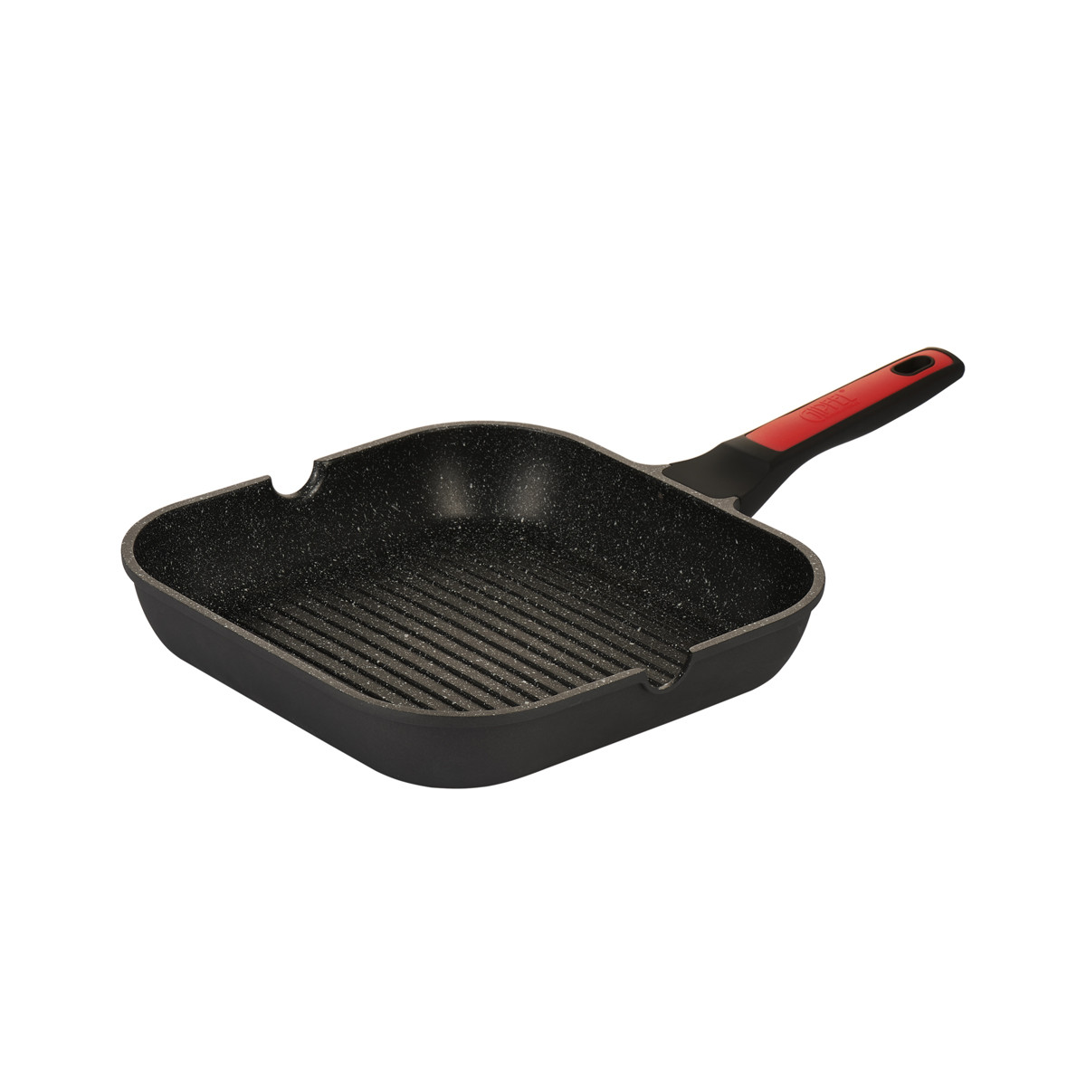 GIPFEL Сковорода-гриль FAVORITE 28х28х5,5см з литого алюмінію з індукційним дном, з мармуровим гранітним, фото 1