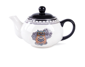 GIPFEL Чайник заварювальний CIVETTA 800мл із сіткою-фільтром. Матеріал: кераміка. Базові кольори: білий,