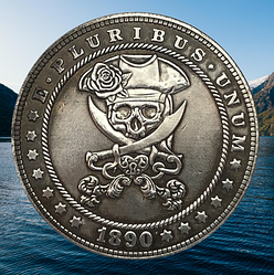 Монета сувенір, долар СШАang 1890 г пірати