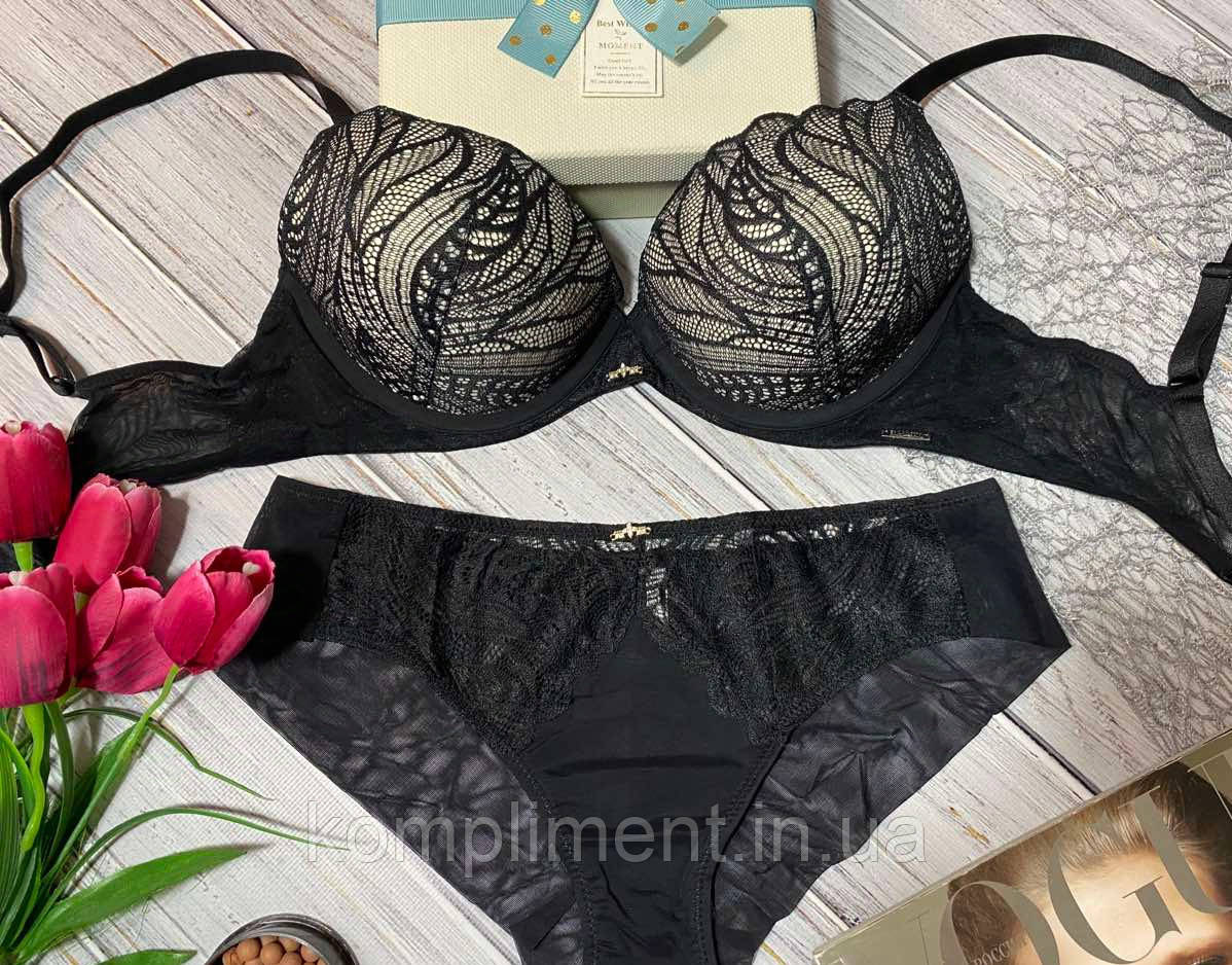 Комплект жіночої спідньої білизни суперпушап Balaloum 9454 чорний