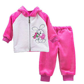 Костюм ясельний махровий на блискавці з вишивкою велсофт