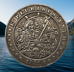 Сувенір монета долар СШАang 1881г "Два пірата". Hobo Coin American Morgan