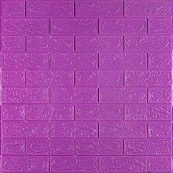 3Д-панель стінова Пурпурна цегла ПВХ самоклейка Фуксія м'які панелі стіни 3D цегла 700x770x3мм (14-3мм)