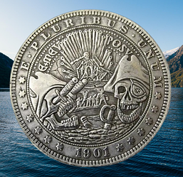 Сувенір монета долар США 17001г "Піратський рай". Hobo Coin American Morgan
