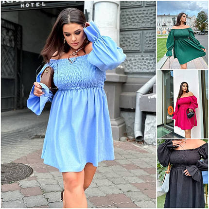 Жіноча коротка сукня вельвет, фото 1