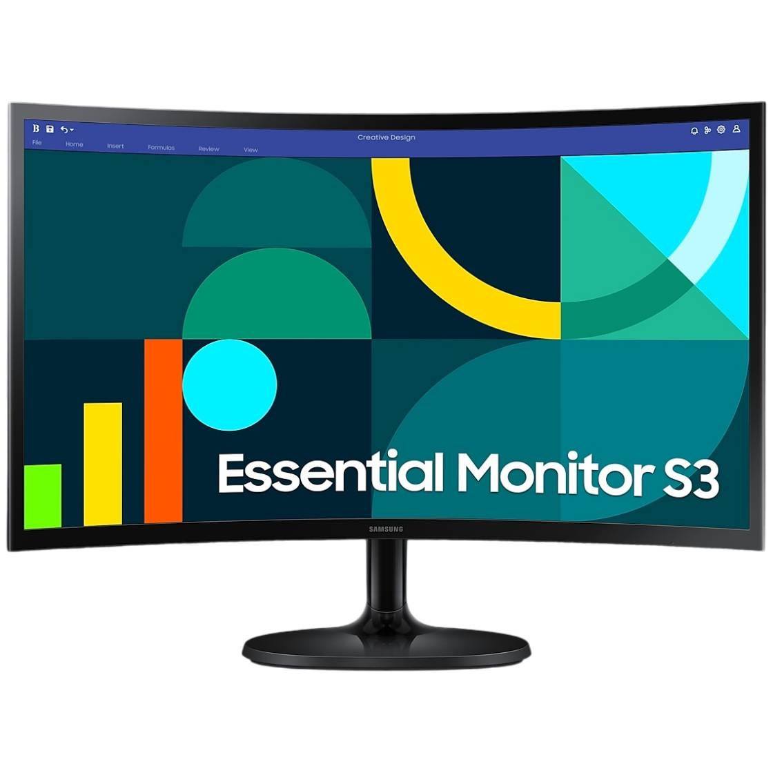 Монитор Samsung Essential S3 LS24D360, 24" VA Curved, 100 Гц, Full HD, Black (LS24D360GAIXCI)