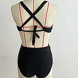 Жіночий купальник чорного кольору приховує зайвий животик, фото 7