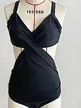 Жіночий купальник чорного кольору приховує зайвий животик, фото 6