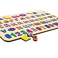 Дитяча розвивальна дошка-сортер "Азбука, Цифри, Фігури" Арт-15471 А3, фото 3