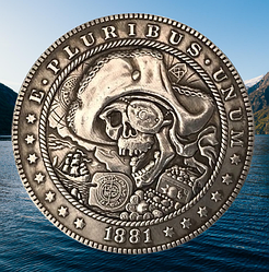 Монета сувенір, долар СШАang 1881г "Скарби капітана Флінта"