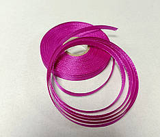 Атласна стрічка 0,6см 23метри Малиновий неон
