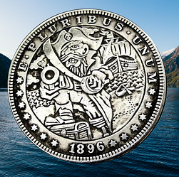 Сувенір монета 1 долар США Банка 1896г "Капітан Сільвер". Hobo Coin American Morgan