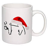 Чашка з друком "Новорічний Флорк" 330мл (колір білий) (21191), фото 2