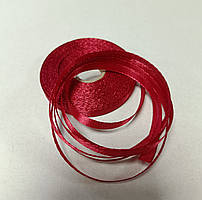 Атласна стрічка 0,6см 23метри Рубіновий