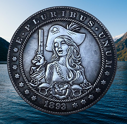 Сувенір монета долар СШАang 1893г "Капітанша піратів". Hobo Coin American Morgan