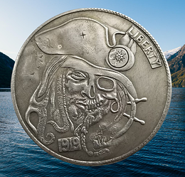 Сувенір монета долар США OFL 1919г "Пірат Капітан Джек Воробей". Hobo Coin American Morgan