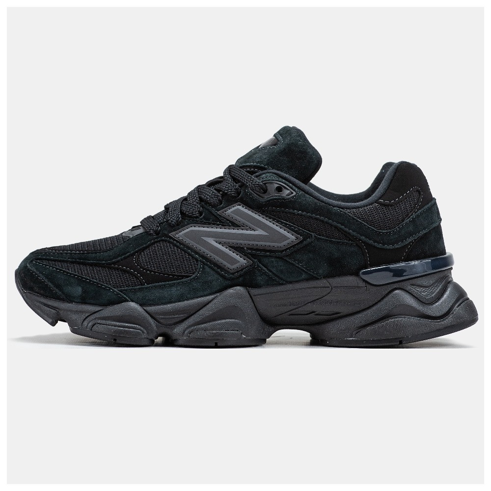 Чоловічі / жіночі кросівки New Balance 9060 Triple Black, чорні замшеві кросівки нью беланс 9060 ню беленс NB 9060 нб