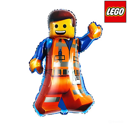 Фольгована кулька LEGO Лего Людина Еммет 80x58см (31") | Різнокольоровий, фото 1